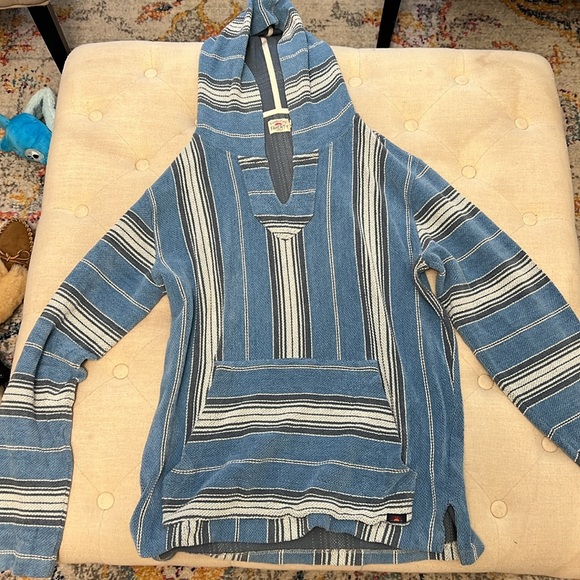 FAHERTY TERRY BAJA PONCHO-  MONTAUK BLUE SERAP. Men’s size medium - Picture 2 of 8